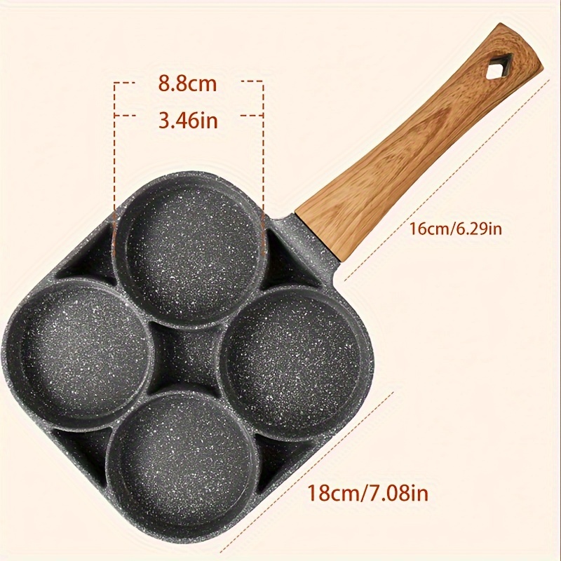 4 Holes Three-in-one, Fried Egg Pan, Mini Frying Pan, Breakfast Pan,  Non-stick Pan, Kitchen Artifact - Temu