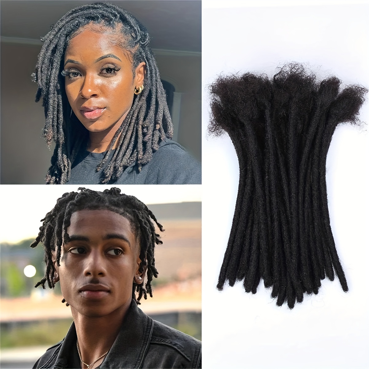 Afro Bulk Human Hair Locs Brazilian Remy Natural - Temu Canada