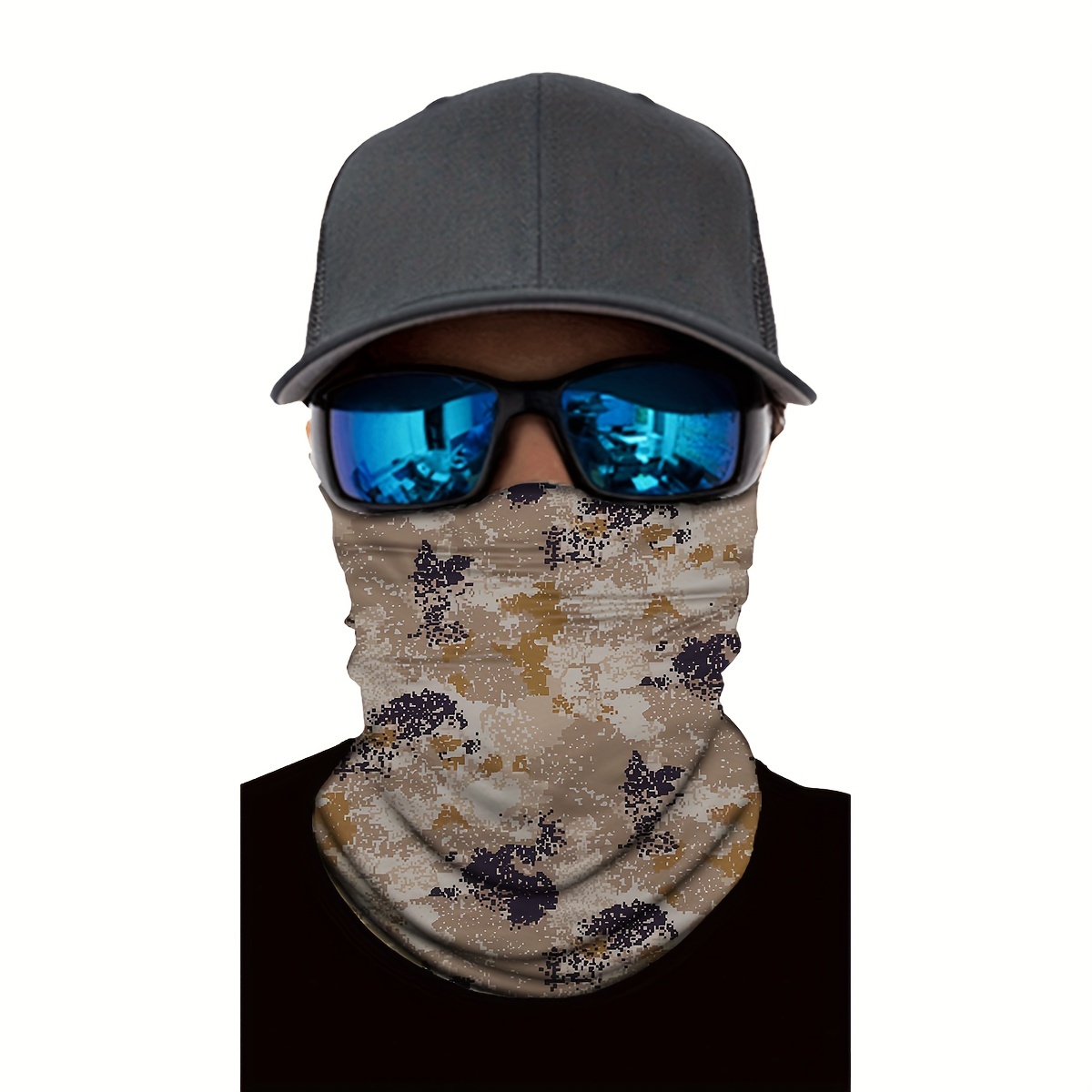 Camo Polyester Seamless Fishing Mask Neck - Temu