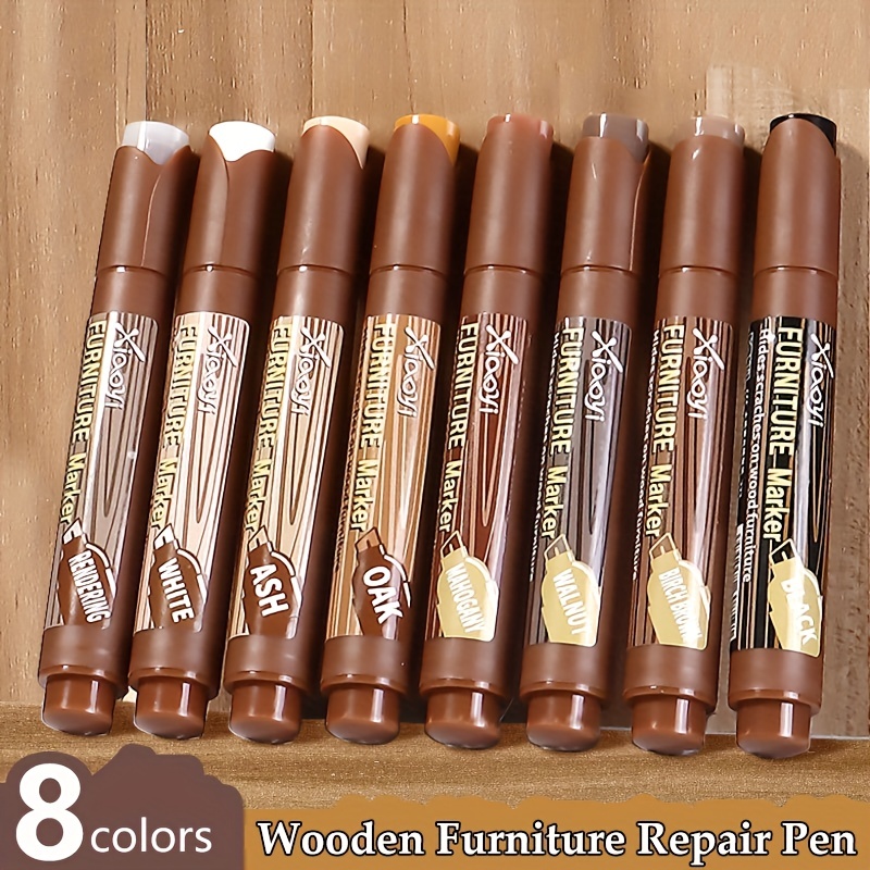 27 PCS Wood Furniture Repair Kit - 8 Colors Wood Touch Up Markers and Wood  Filler with Wood Putty, Wood Floor Repair Kit Repair Scratches, Holes