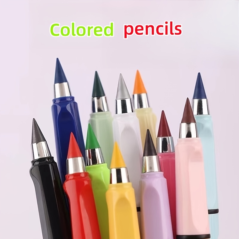 26pcs Macaron & Classic Colored Pencils Set - 0.5mm Inkless Metal Pen  Technology, Durable & Break-Resistant For Painting & Drawing