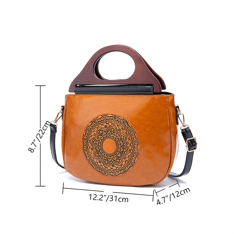 Vintage Letter Print Crossbody Bag, Retro Pu Shoulder Bag, Women's Fashion  Handbag & Purse - Temu