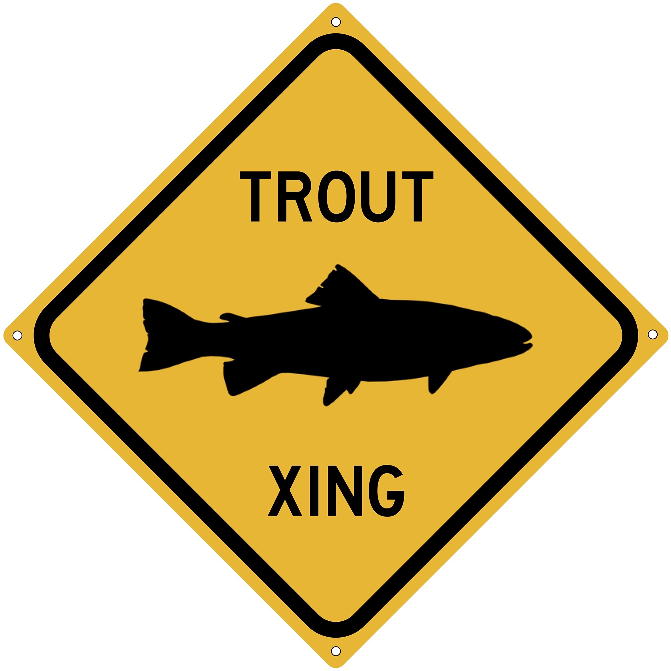 Trout Crossing Tin Sign Road Xing Sign Fly Fishing Theme - Temu Spain