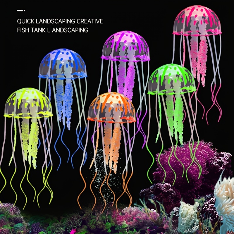 2 Uds. Adornos Artificiales Medusas Falsas Silicona Brillante Decoración  Paisajismo Peceras Acuario - Mascotas - Temu