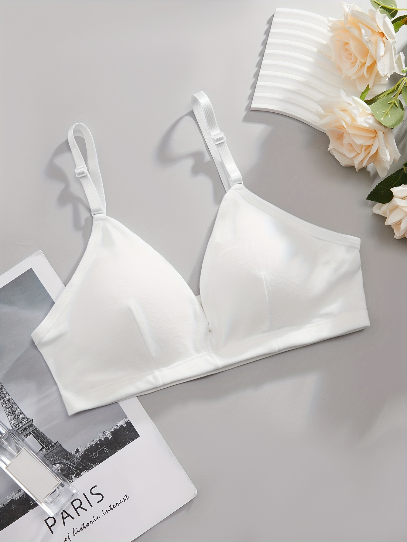 Simple Solid Wireless Bras Comfy Breathable Intimates Bra - Temu