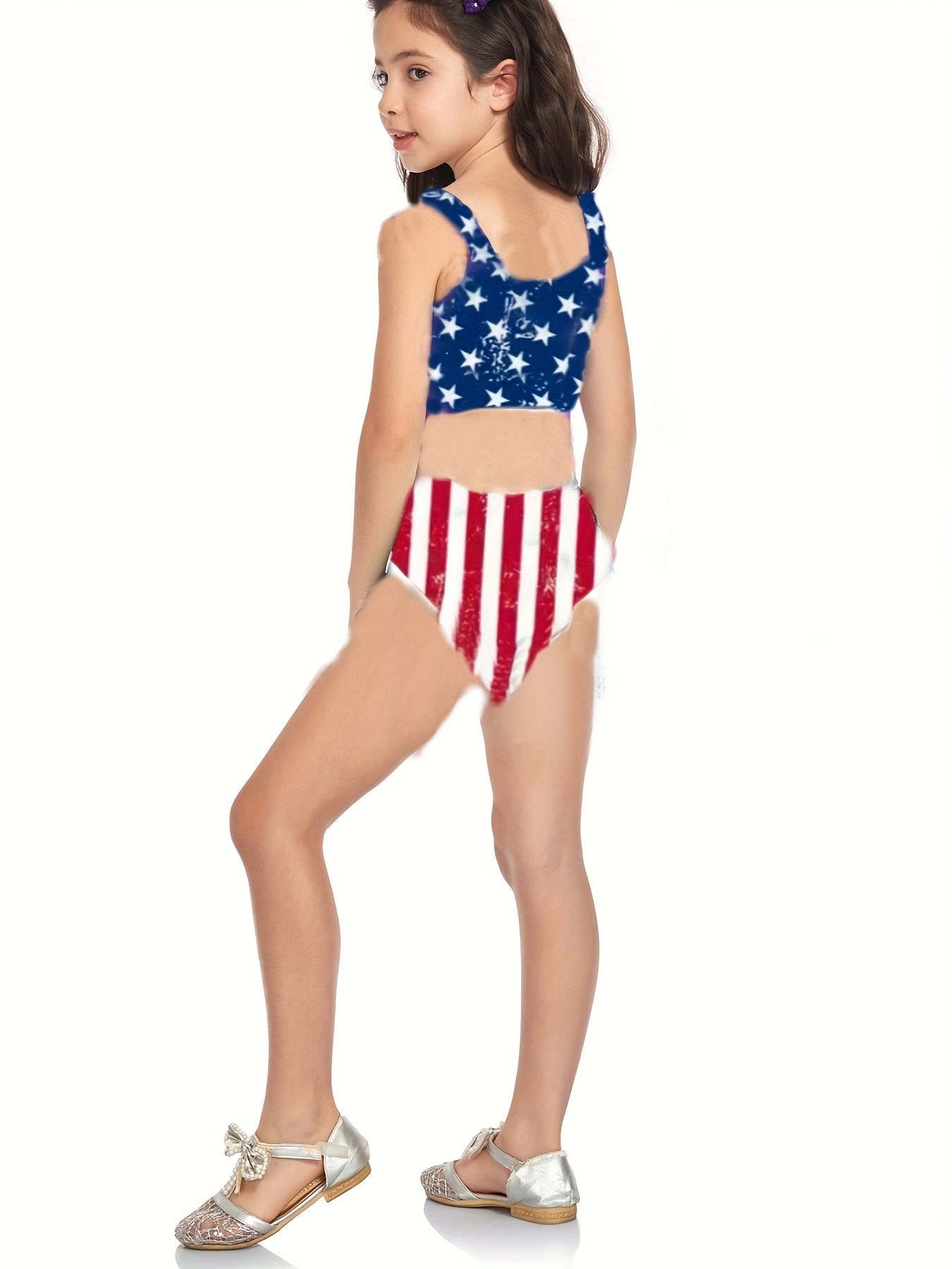 Wonder Woman Girls' 2 Piece Tankini Swimsuit (Little Girls)