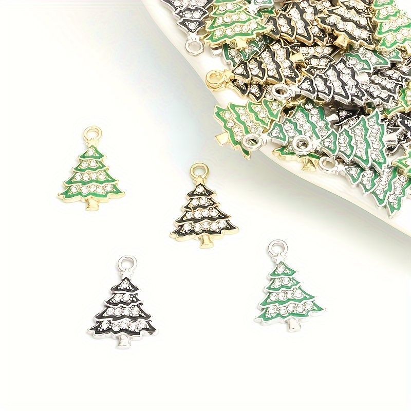 Diy Christmas Enamel Charms Christmas Tree Charms Earring - Temu