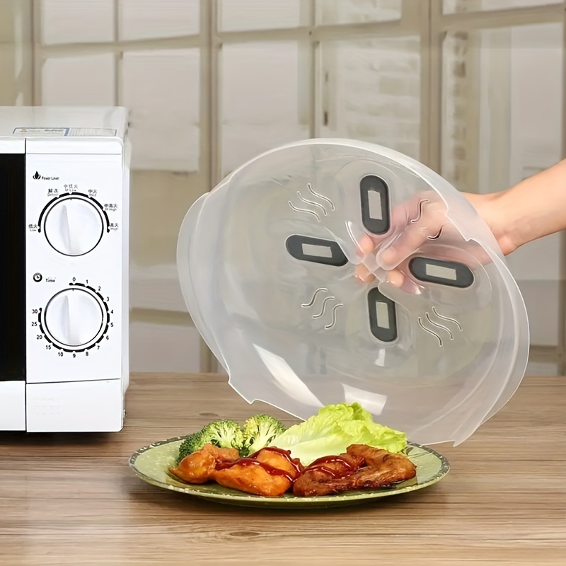 1pc Magnetic Microwave Food Cover With Steam Vent, Microwave Splatter Lid,  Transparent Microwave Plate Cover, Cooking Anti-splash Guard For Oven &  Kitchen Tool