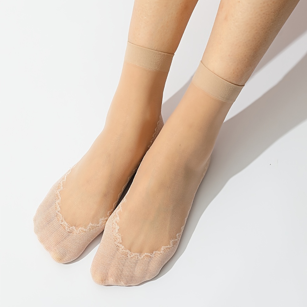 Lace No Show Socks Breathable Low Cut Five Finger Socks - Temu Canada