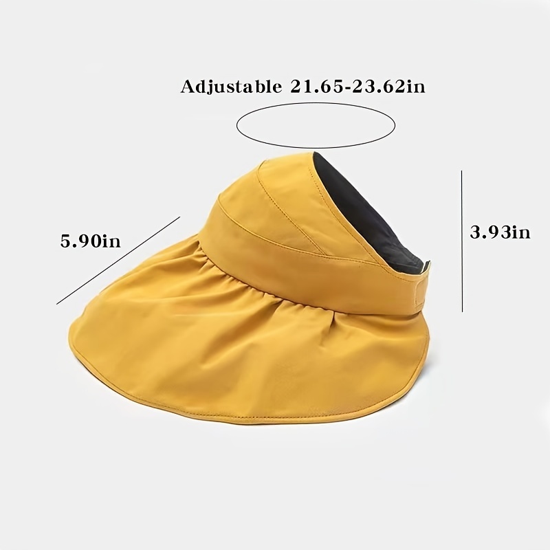 Wide Brim Sun Visor Foldable Picnic Hat Beach Uv Protection - Temu