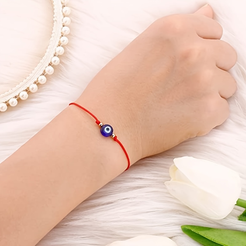 Handmade String Evil Eye Bracelet for Women Men Girls Boys Black Red Thread  Adjustable Bracelets Minimalist Jewelry