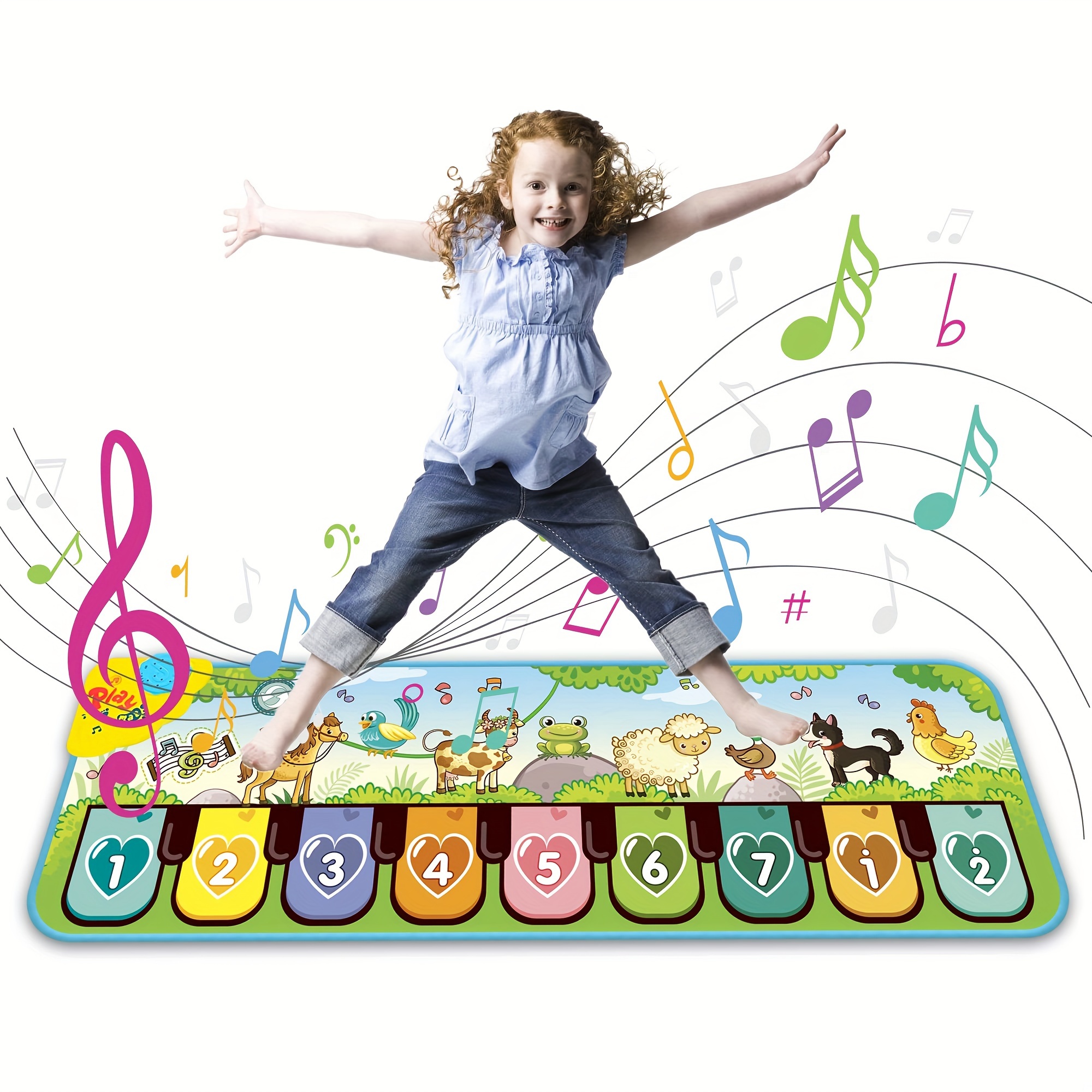 Aucrsozk Enfants Tapis de Danse pour Filles 3 4 5 6 7 8 9 10+ Ans avec  Bluetooth, Interactif Musical Tapis Danse pour Cadeau