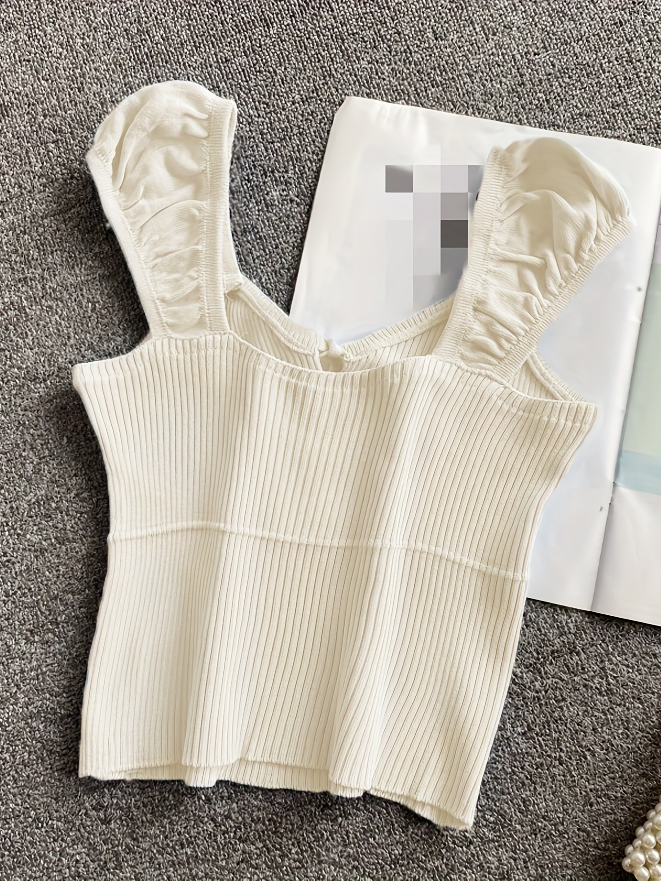 Ribbed Knotted Tank Top for Women