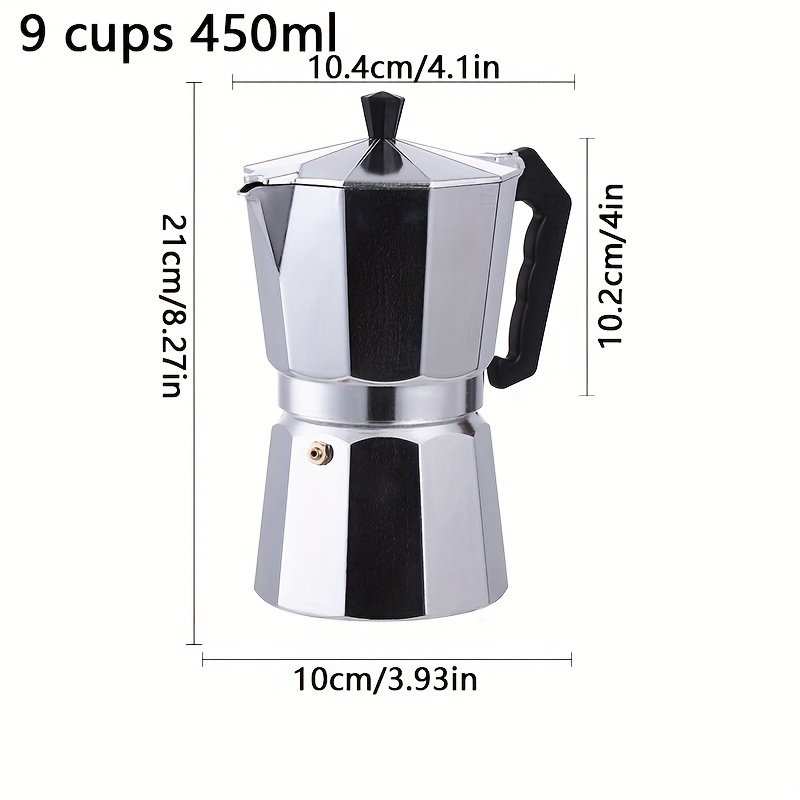 Stainless Steel Stovetop Italian Coffee Maker Espresso 9 Cup Moka