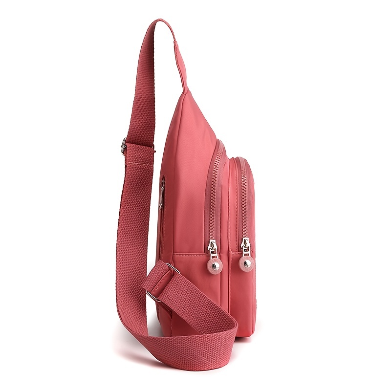 Pink nylon double purse