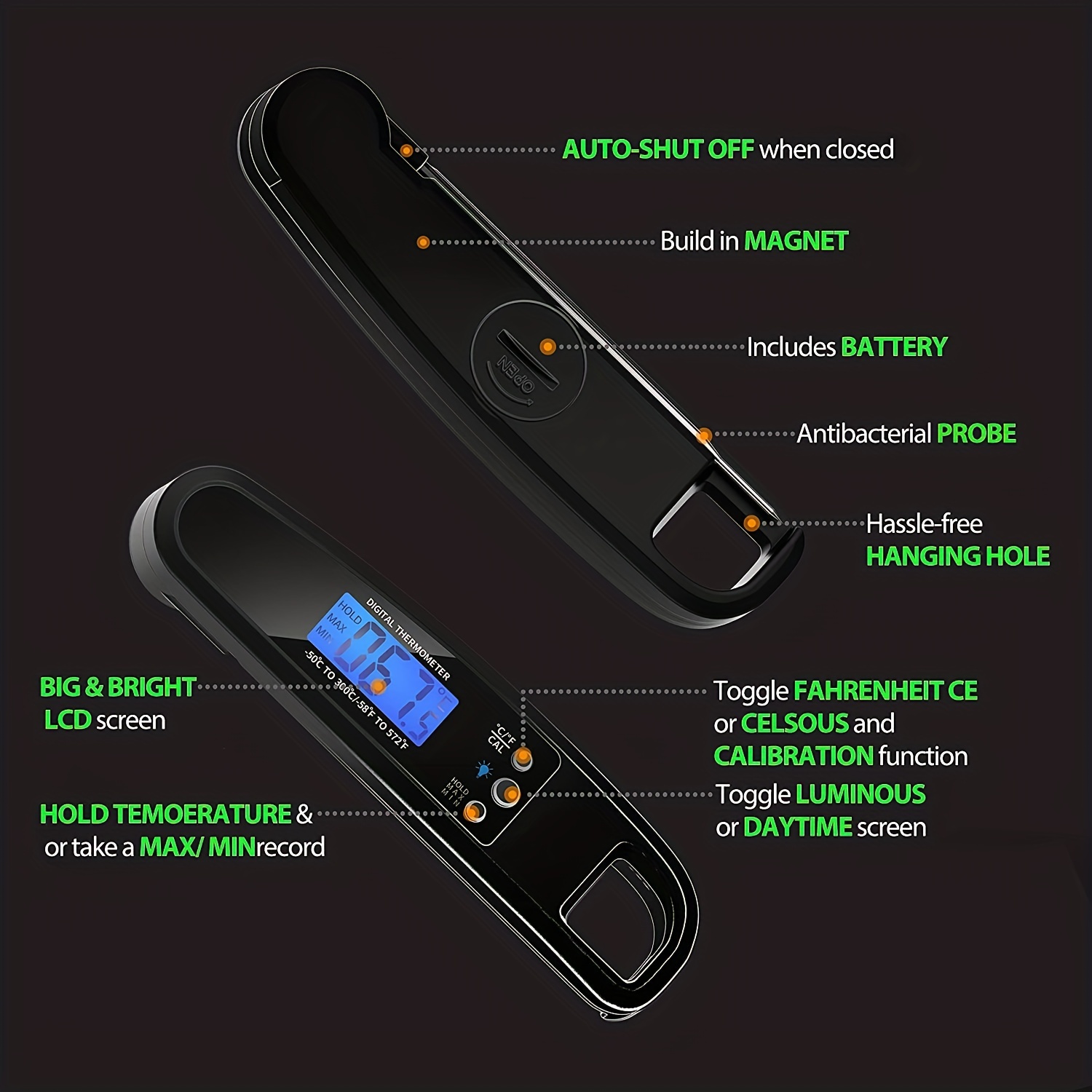 1pc Termometri Carne Termometro Cucina Termometro Digitale - Temu  Switzerland