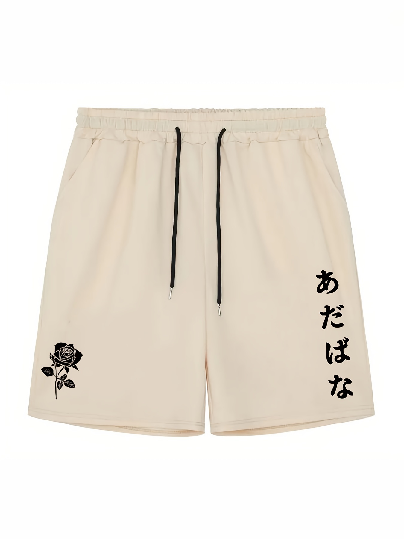 Pantalones Cortos/shorts Color Sólido Cordón Estampado Rosas - Temu