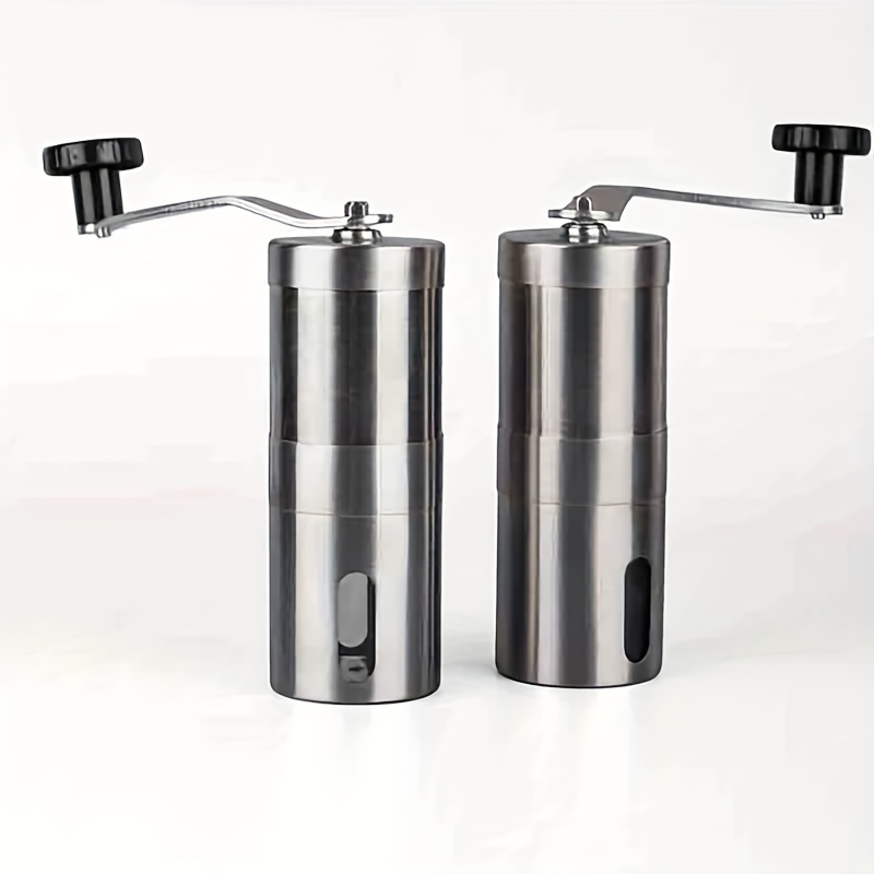 1pc Black Manual Coffee Grinder, Stainless Steel Burr Mill, Hand