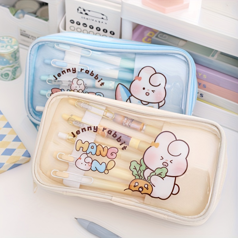 JAPANESE PENCIL CASE Transparent Large-capacity Student Cute Girl