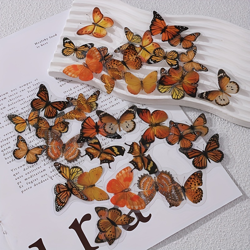 Retro Butterfly Sticker Hand Account Diy Decoration - Temu