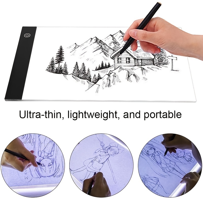 A4 Tracing Light Box Artist Tattoo Ultra-thin Portable LED Artcraft Light  Pad, Drawing Board Pad Table Lighting Lamp 3 Types for Choos, Smart Memory,  USB Powered Light Table, for Drawing Sketching 