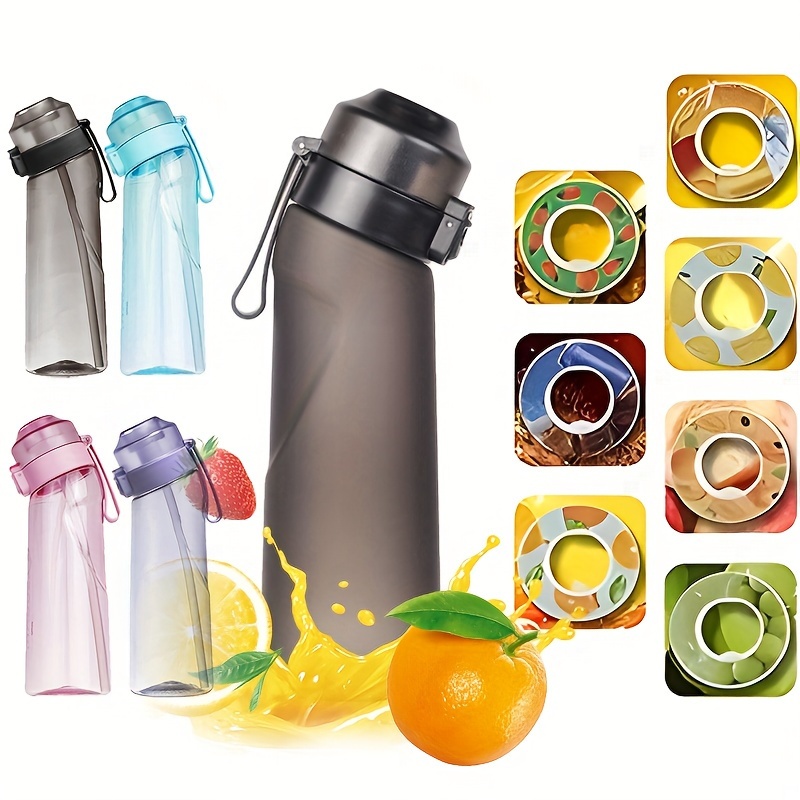 2023 New Fruit Fragrance Water Bottle | Scent Water Cup | Flavor Pods for Water Bottle | Sports Water Cup Suitable for Outdoor Sports, Orange