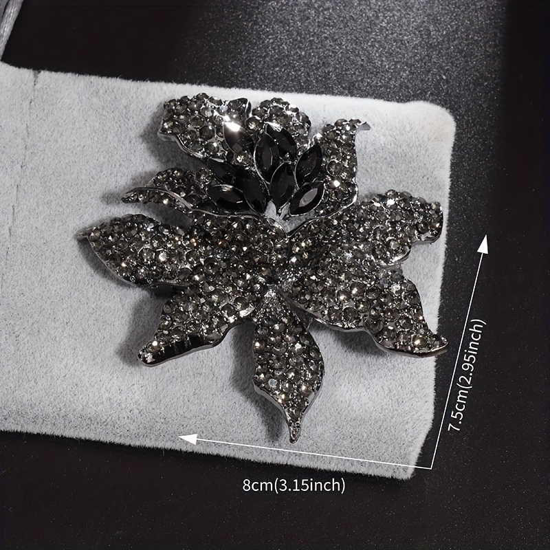 Luxury Inlaid Rhinestone Rose Brooch Vintage Temperament Black Flower Lapel  Pin Fashion Sweater Corsage For Men, Shop The Latest Trends