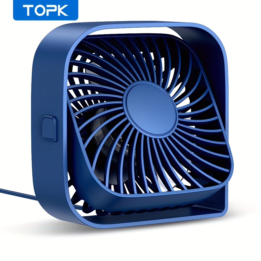 

Topk Mini Desk Fan, 3 Speeds 4 Inch Small Usb Portable Fan, Mini Cooling Fan By Usb Plug In, 360°rotatable Silent Desktop Fan For Home Office Bedroom Dorm Indoor Outdoor Summer Gift
