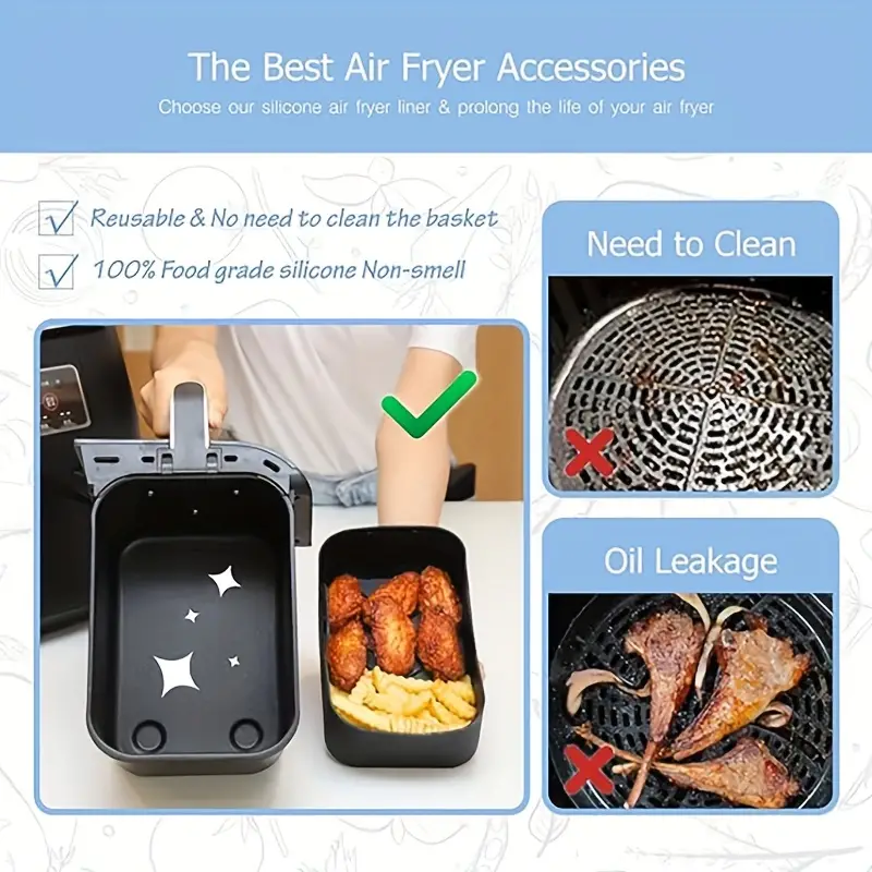 Air Fryer Accessories Set, Oven Accessories, Air Fryer Tools/rack For Most  Dual Basket Air Fryer Models For, Including Air Fryer Liners,  Multi-layer/skewer Rack, Metal Holder, Tongs, Brushes, Oven Gloves - Temu