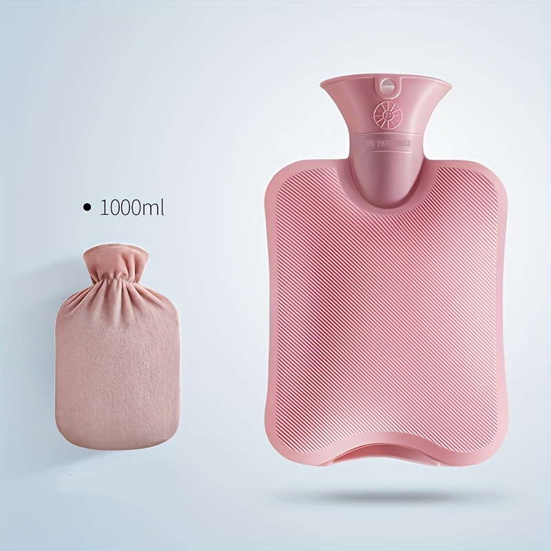 Hot Water Bottle 800ML Natural Rubber BPA Free-Durable Hot