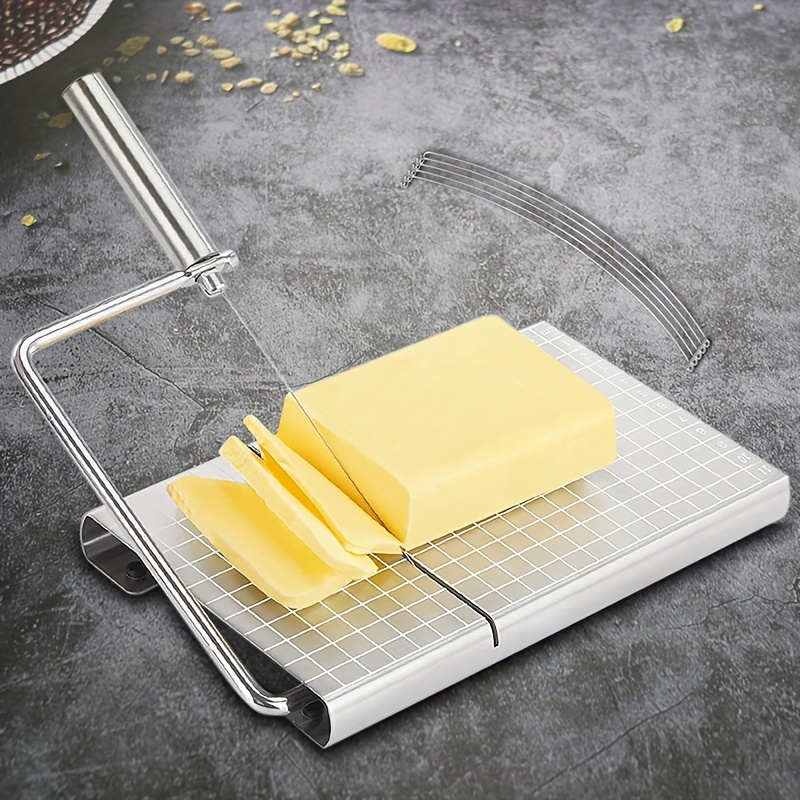 ANYOHOE-rebanador de queso de grosor ajustable, cortador de mantequilla con  alambre para quesos suaves y semiduros, utensilios de cocina