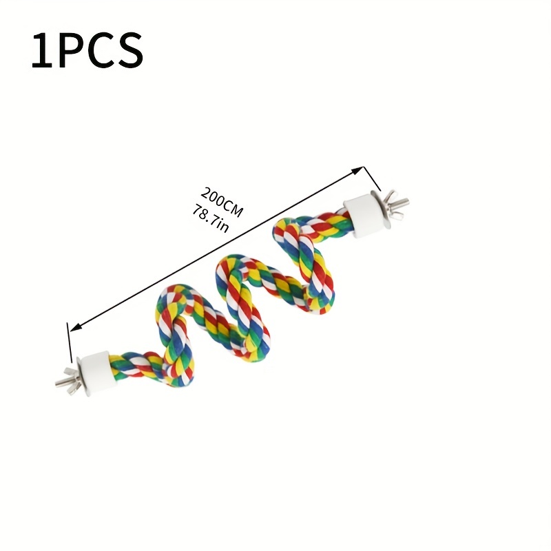 Image of Parrot Cage Rope Toy Paw Grinding Pet Bird Standing Stick Exercise Perches Toy For Budgies Parakeet (random Color)