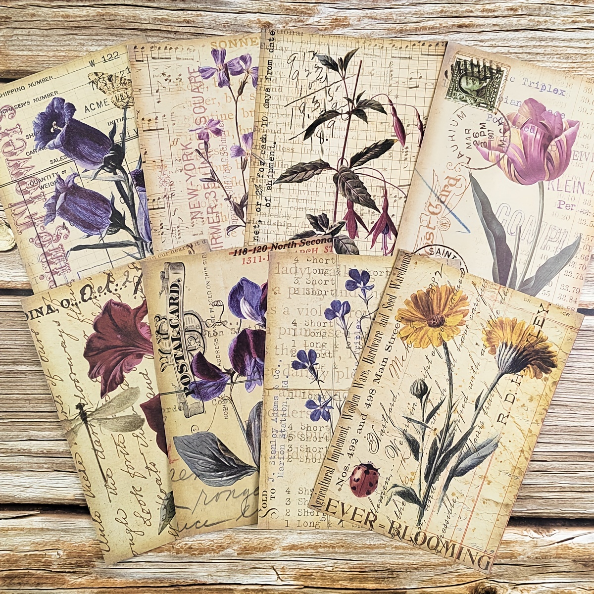 Vintage Botanical Flower Plants Nature Theme Scrapbook - Temu