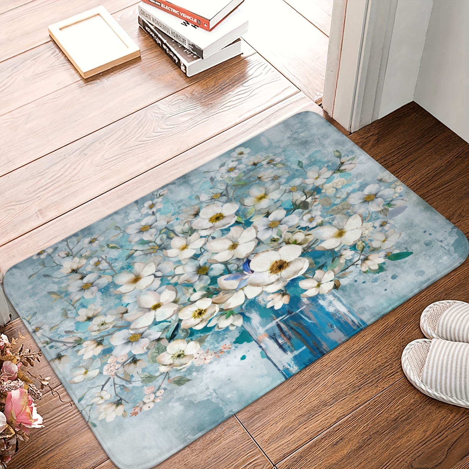 Floral Soft Kitchen Rug, Cushioned Anti-fatigue Kitchen Rug, Spring Flowers  Waterproof Non-slip Kitchen Mats And Rugs, Runner Rug, Bedside Rug, Super  Absorbent Machine Washable Carpet Set For Kitchen, Home, Office, Sink,  Laundry 