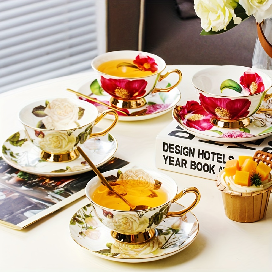 Cute Ceramic Tea And Coffee Set With Spoon And Saucer - Temu