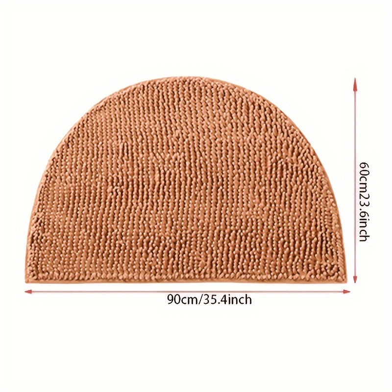 1pc Chenille Semicircle Bath Rug Soft Non Slip Bathroom Mat Temu