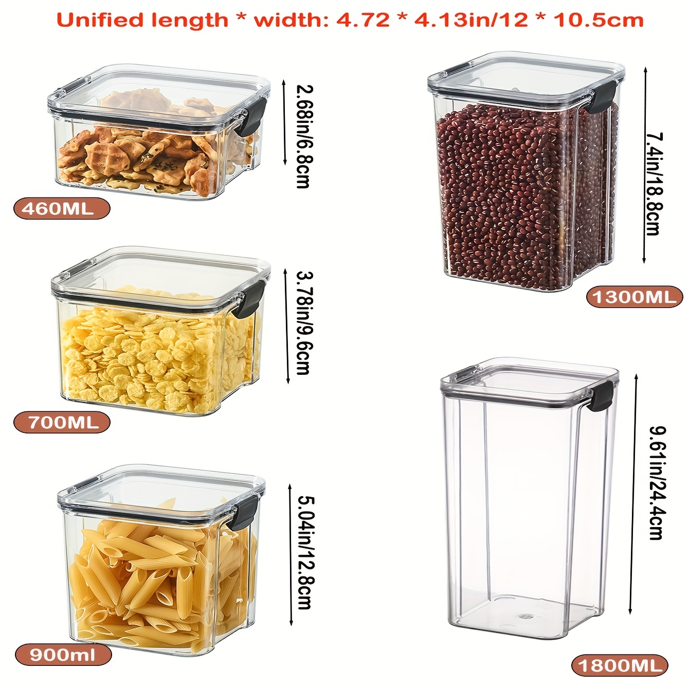 1pc Clear Random Color Food Storage Box, Food Storage Container With Lid, Clear  Plastic Kitchen And Pantry Organization Canisters