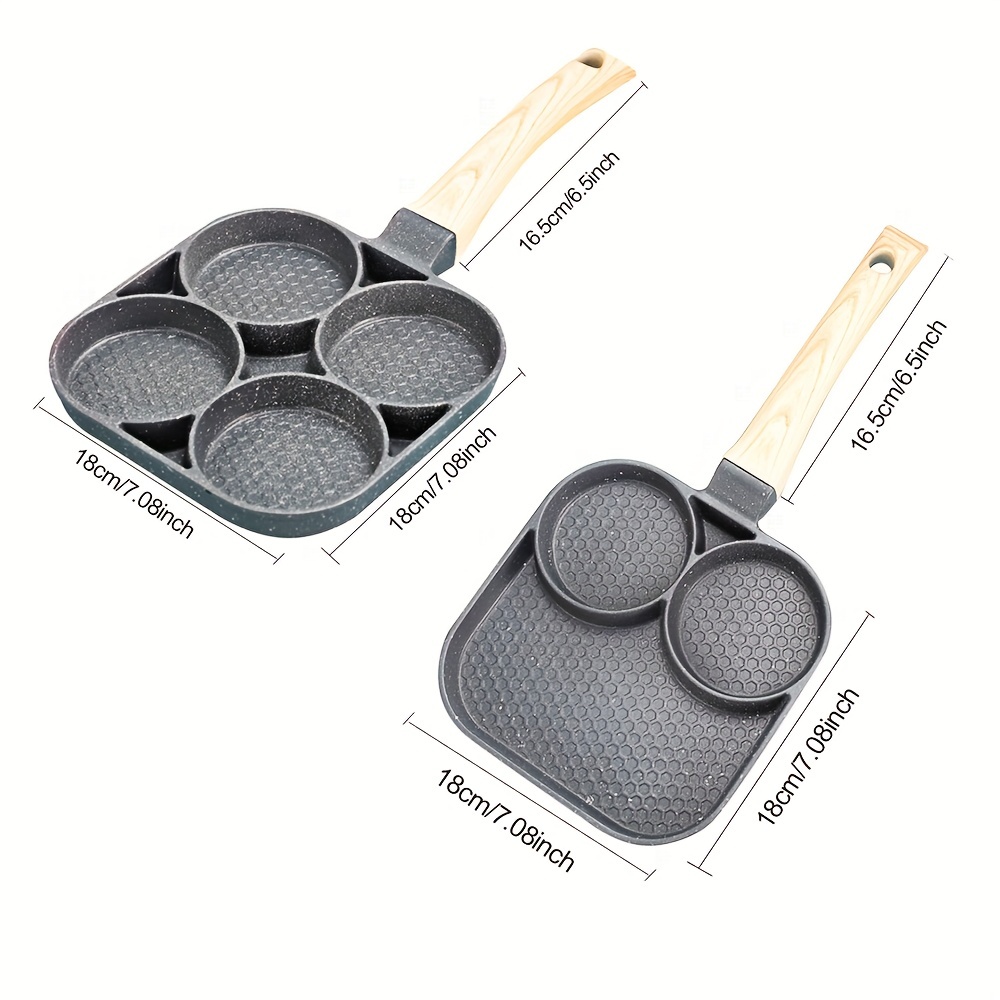 1pc, Non-Stick 4-Cup/2-Cup Fried Egg Pan with Brush for Oil - Perfect for  Poached Eggs, Pancakes, Burgers, and Outdoor Camping