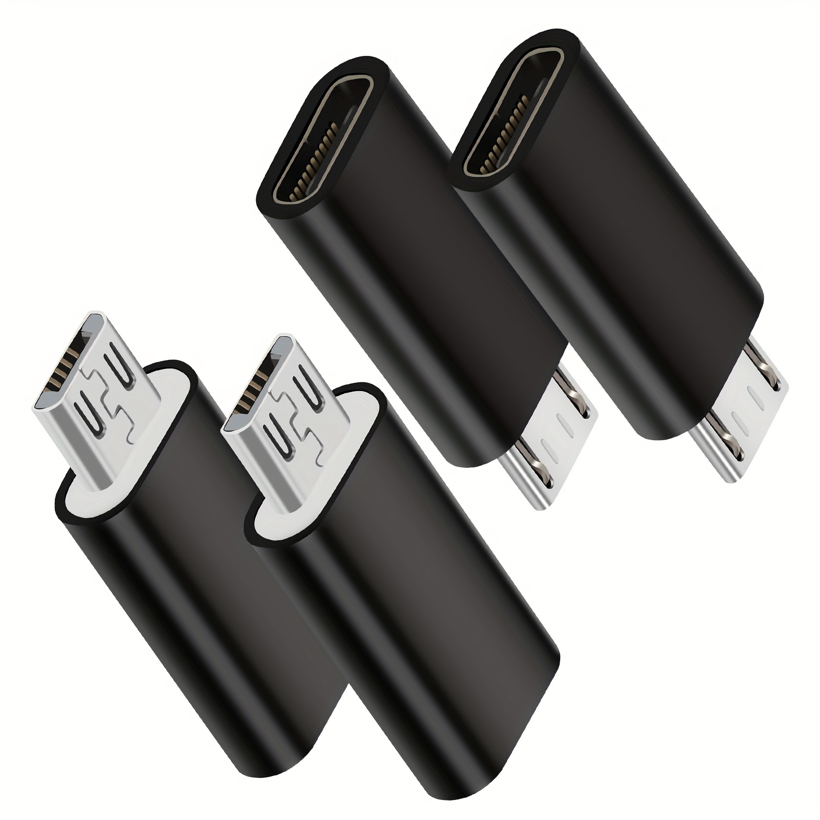 

Usb C To Micro Usb Adapter Pack Of 4 Type C Female To Micro Usb Male Convert Connector Support Charge & Data Sync Compatible With Galaxy S7 Edge S6 Nexus 5/6 And Micro Usb Devices (black)