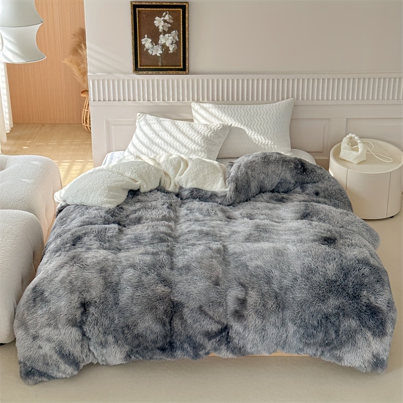 Thickened Warm Plush Lamb Velvet Duvet, Solid Color Plush Faux Fur