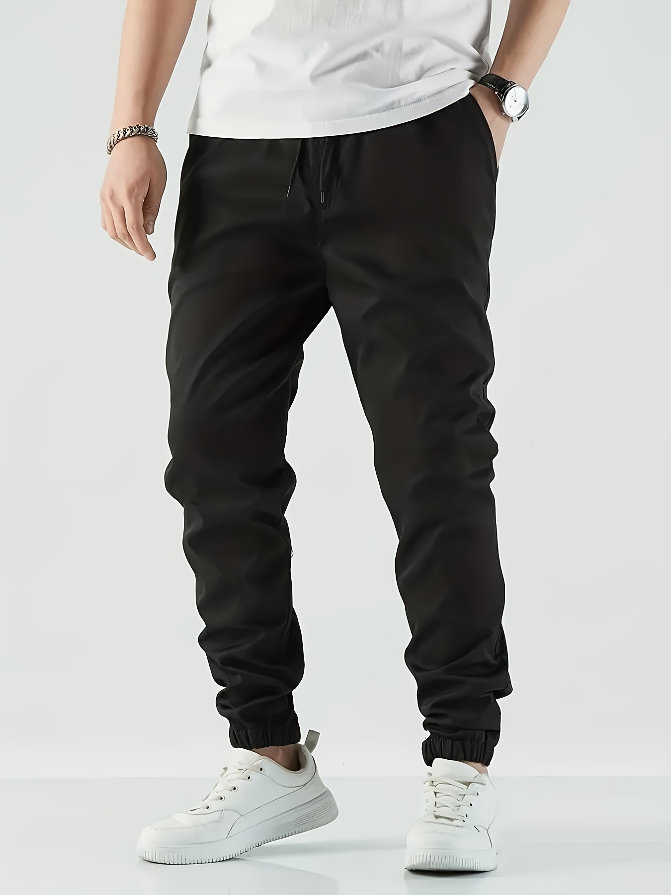 Men's Black Solid Winter Joggers – Fitkin