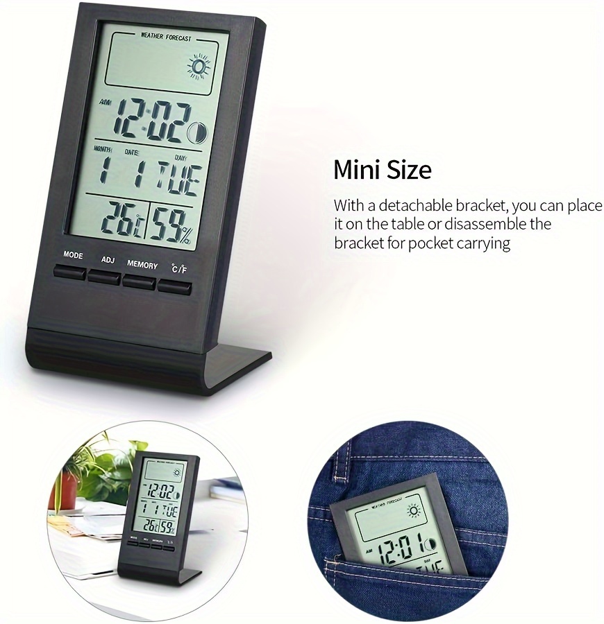 Indoor Hygrometer Thermometer Large Screen Display Desk Wall