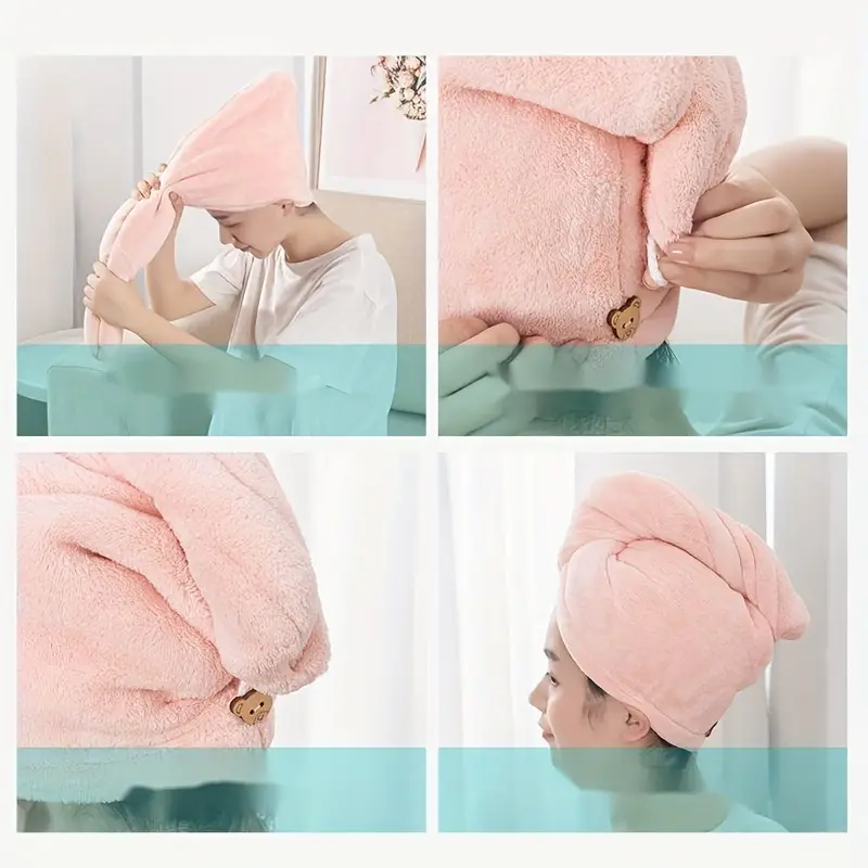 Asciugamani per capelli in microfibra Super assorbenti Asciugamano per  capelli Turbante per donne e ragazze Asciugamano magico rapido per capelli