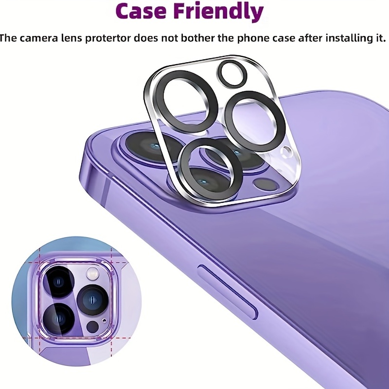 Protector de lente de cámara para iPhone 14 Pro/iPhone 14 Pro Max,  protector de pantalla de vidrio templado, compatible con iPhone 14Pro de  6.1