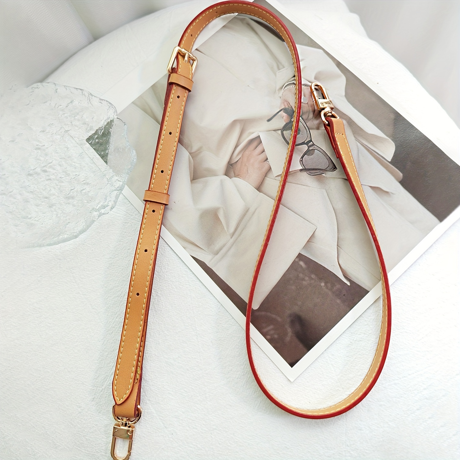 Adjustable Crossbody Thin Strap Pu Leather Bag Replacement - Temu Canada