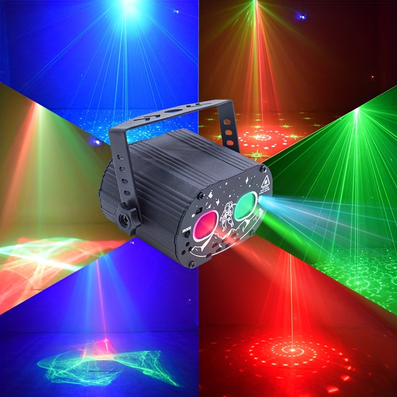 Luces de fiesta de discoteca de DJ, iluminación de efecto de proyector  láser activada por sonido, luz estroboscópica LED RGBW con control remoto  para