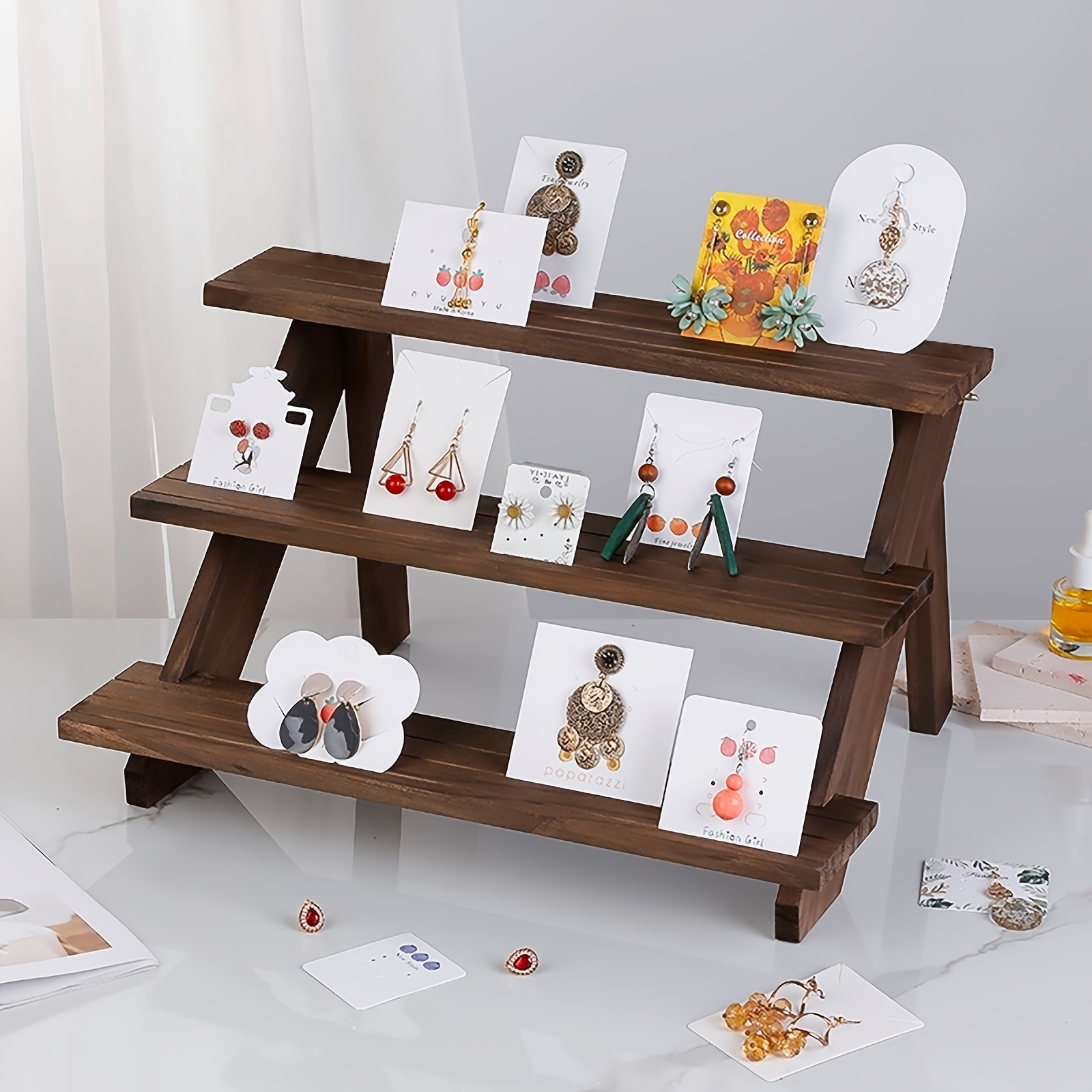 Wooden Retail Displays - 3 Tier Wooden Display Stand Table top