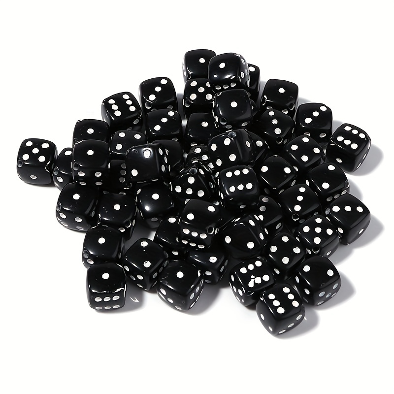200pcs Dice Beads, Dice Diagonal Hole Plastic Dice Beads, 8mm White Beads,  Acrylic Dice Beads,Game Dice, Square Cube Beads,Jewelry Beads