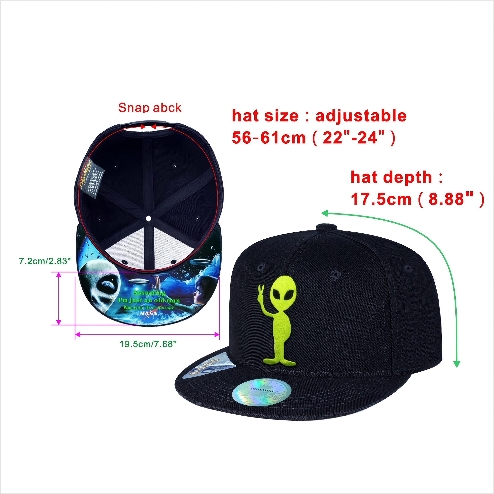 1pc Tilgomedal Brand Snapback Hats Men Alien Skull Embroidery Adjustable  Solid Flat Bill Hat Unisex Ideal Choice For Gifts, Don't Miss These Great  Deals