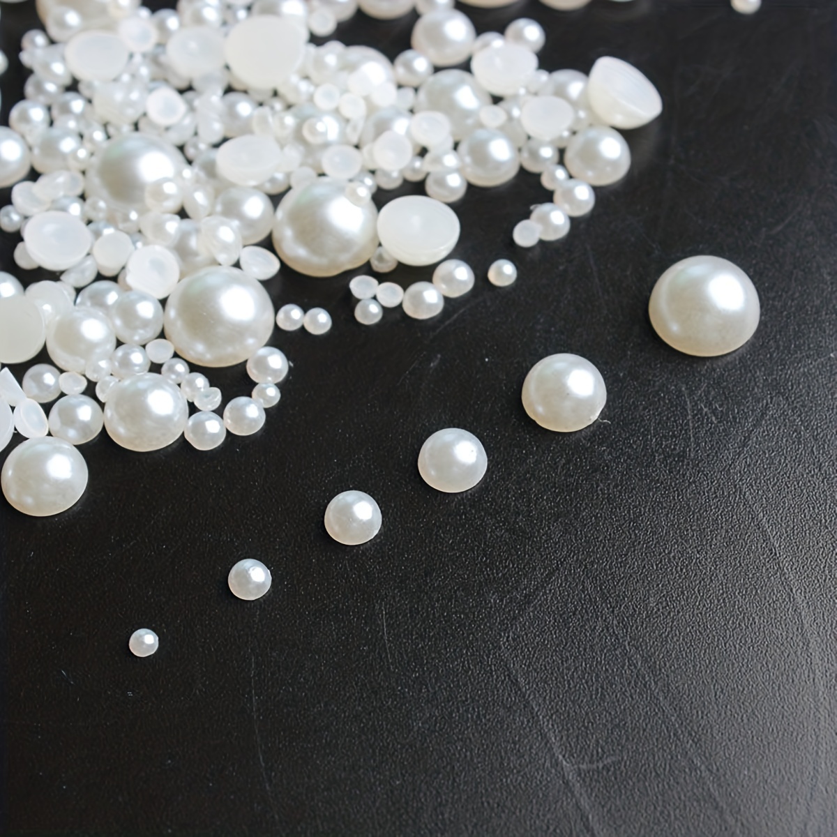 Imitation Pearls Acrylic Beads Flat Back Scrapbook Beads - Temu